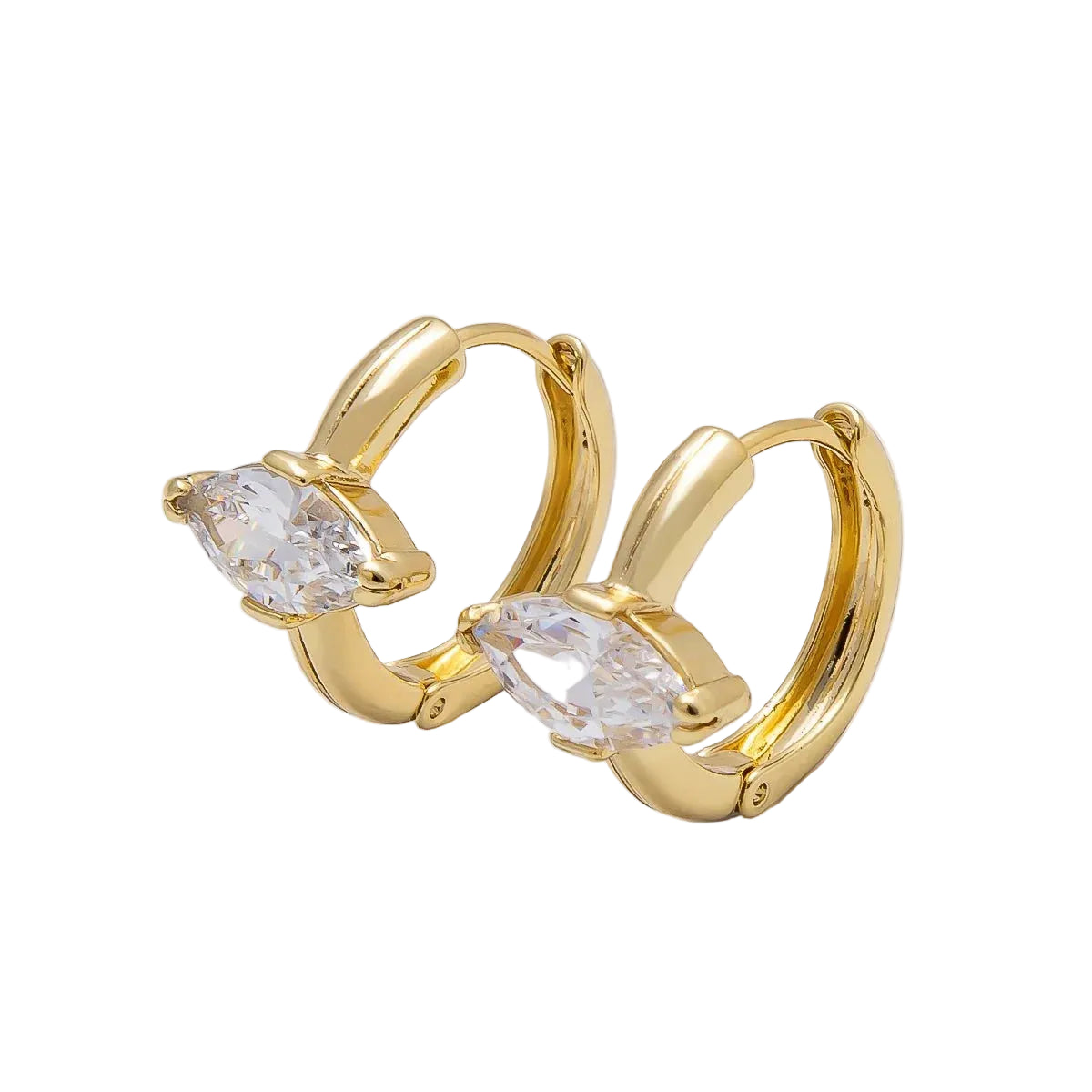 East to West Marquise CZ Huggie Earringz