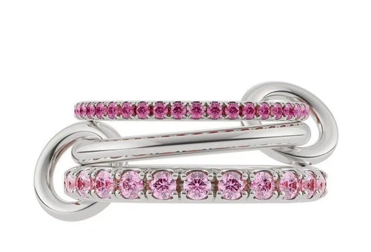 DrewezBeadz Stack Ring Pink x Silver