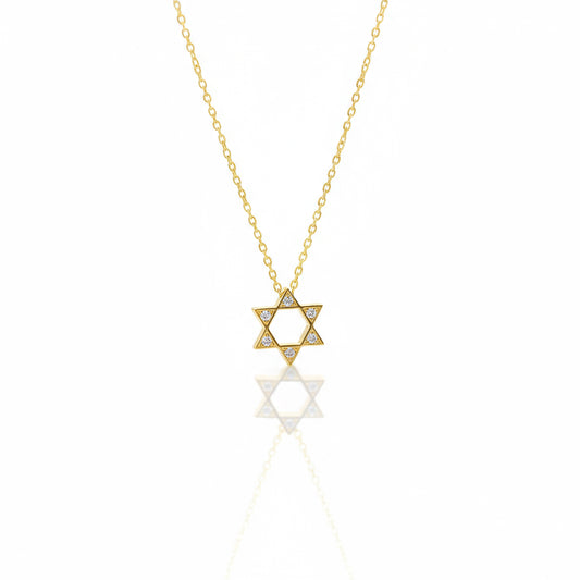 Star of David mini gold necklace
