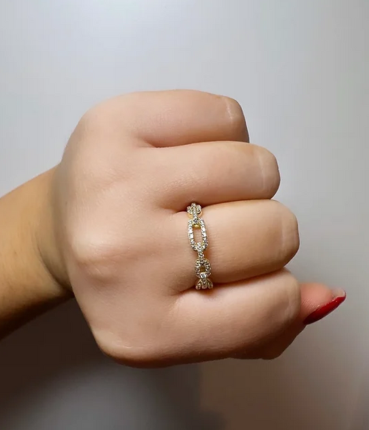 Dainty Diamond Link Ring ( Reversible )