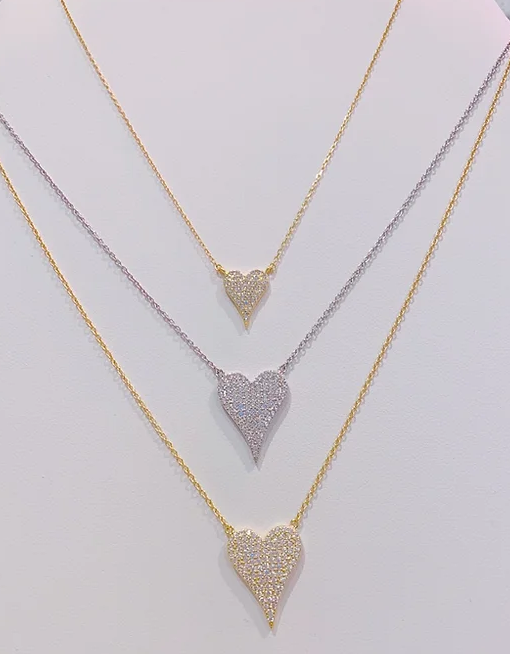 D Drop Heart Necklace