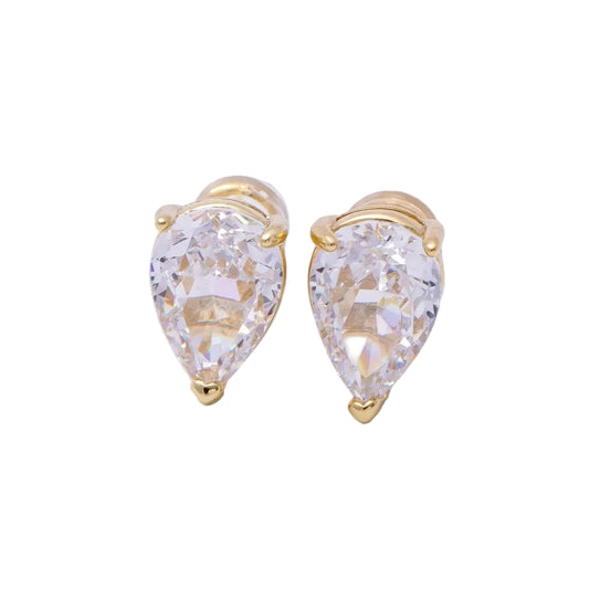Pear-Cut CZ Prong Earrings