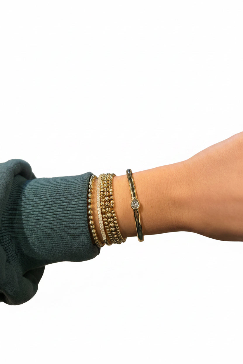 Tear drop bezel cuff