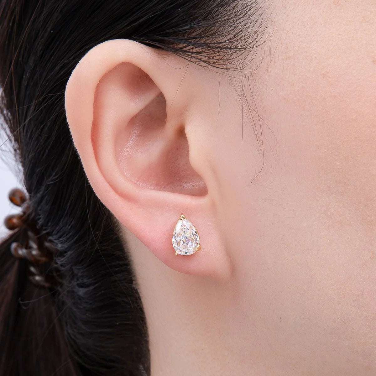 Pear-Cut CZ Prong Earrings