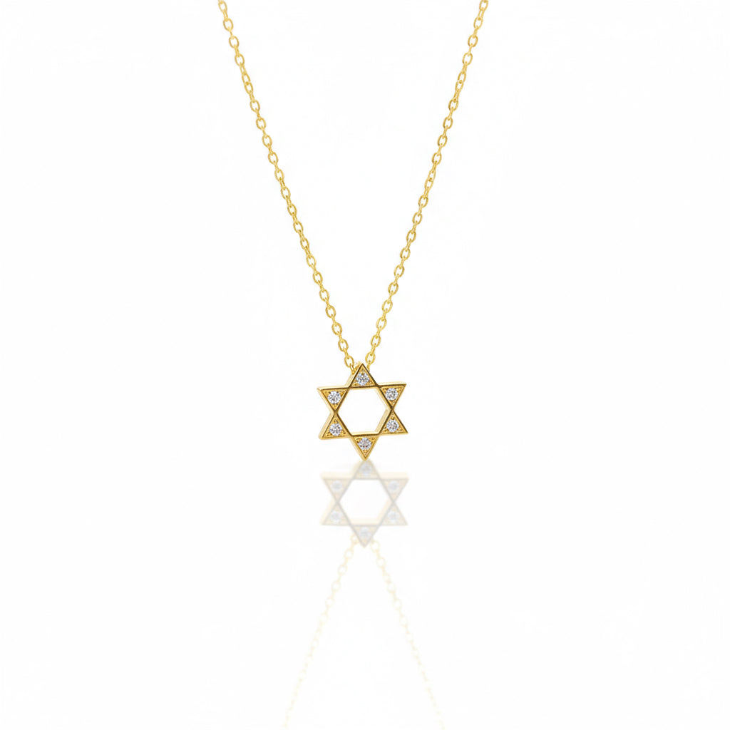 Star of David mini gold necklace