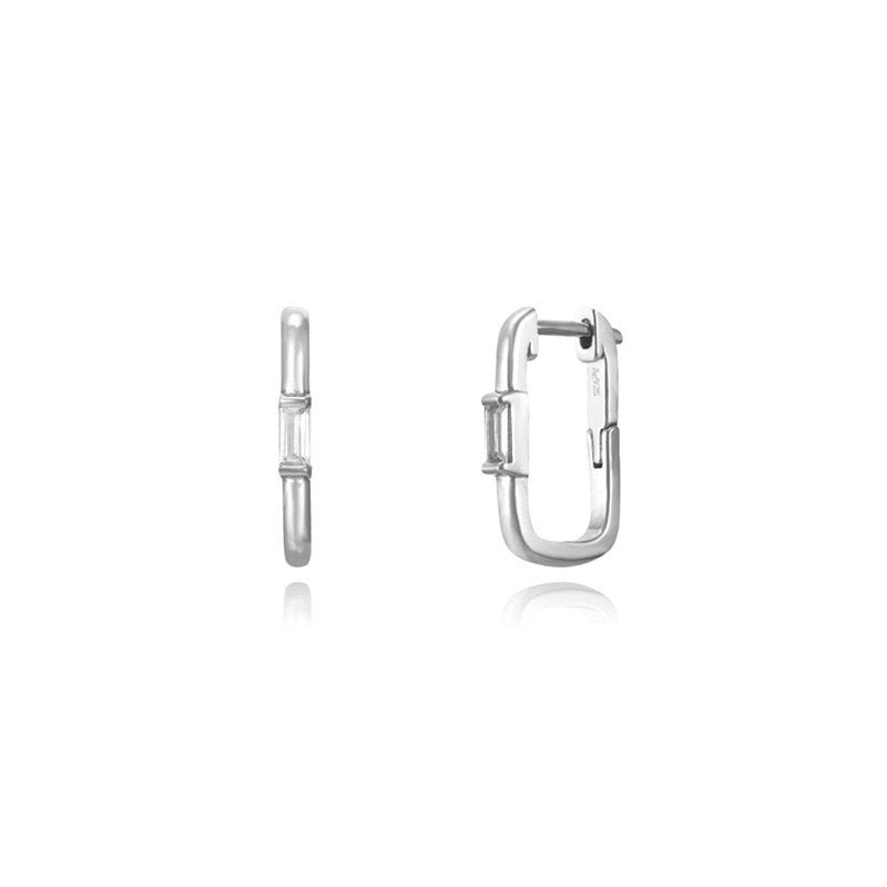 Sleek Rectangular Huggies with or without diamond