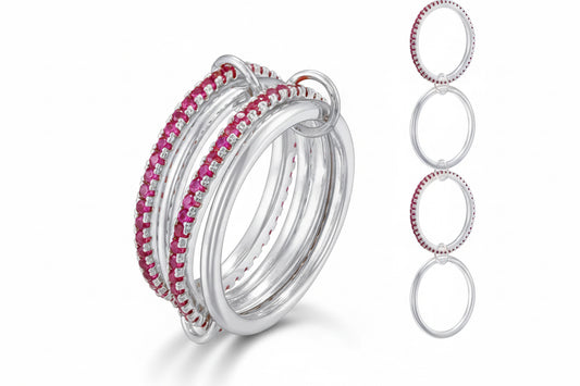 DrewezBeadz Stack Ring Pink x Silver