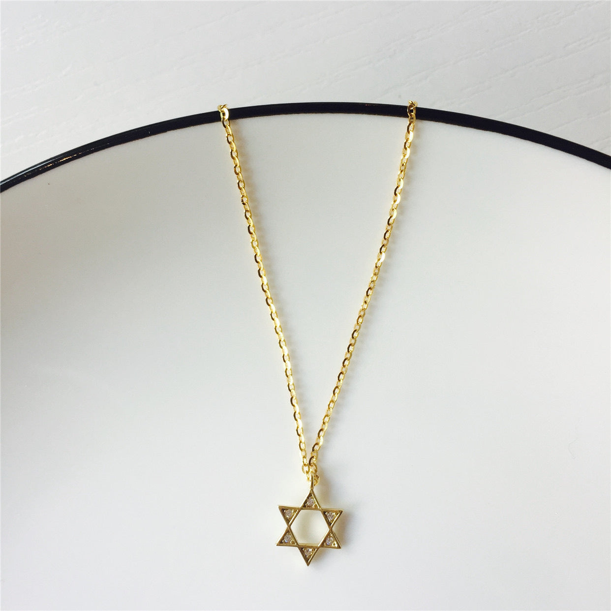 Star of David mini gold necklace