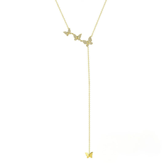 Butterfly lariat necklace