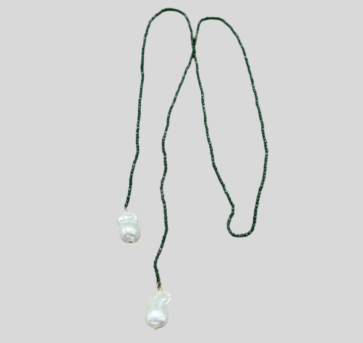 Glass and Pearl wrap necklace