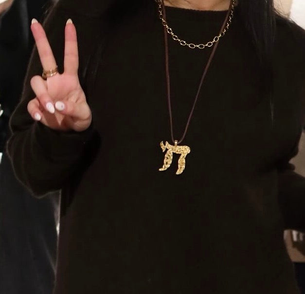 Chai love you necklace on leather