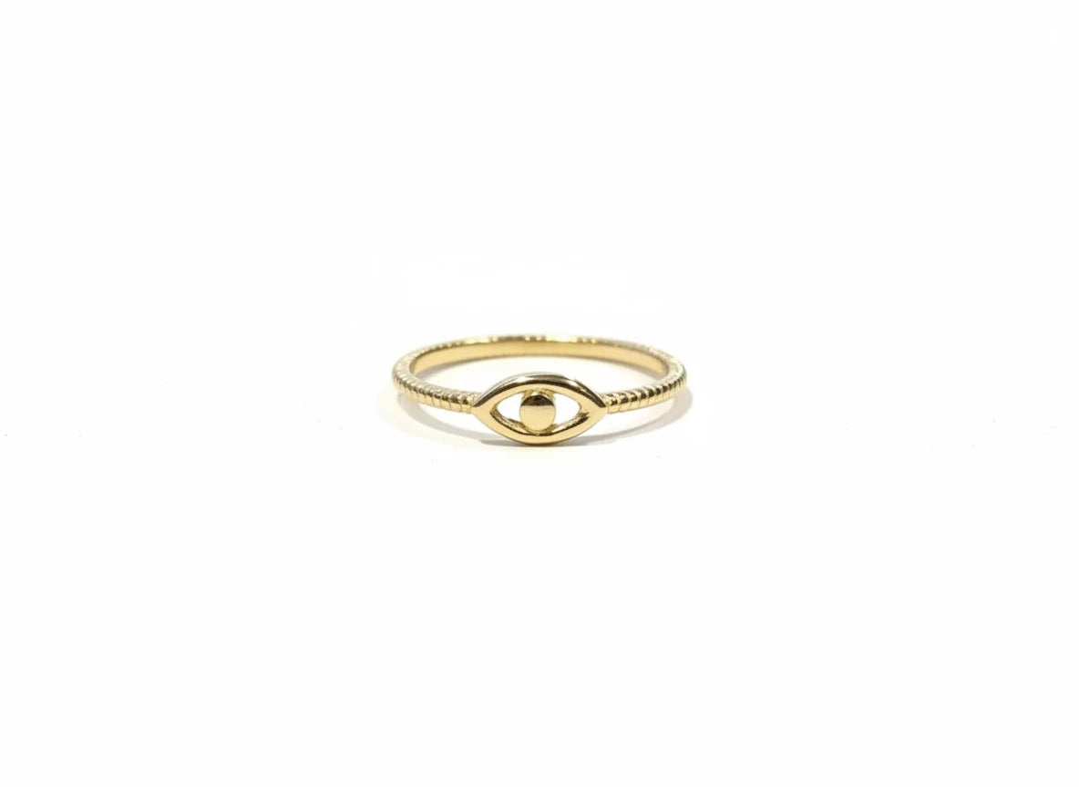 Gold Detail Evil Eye Ring