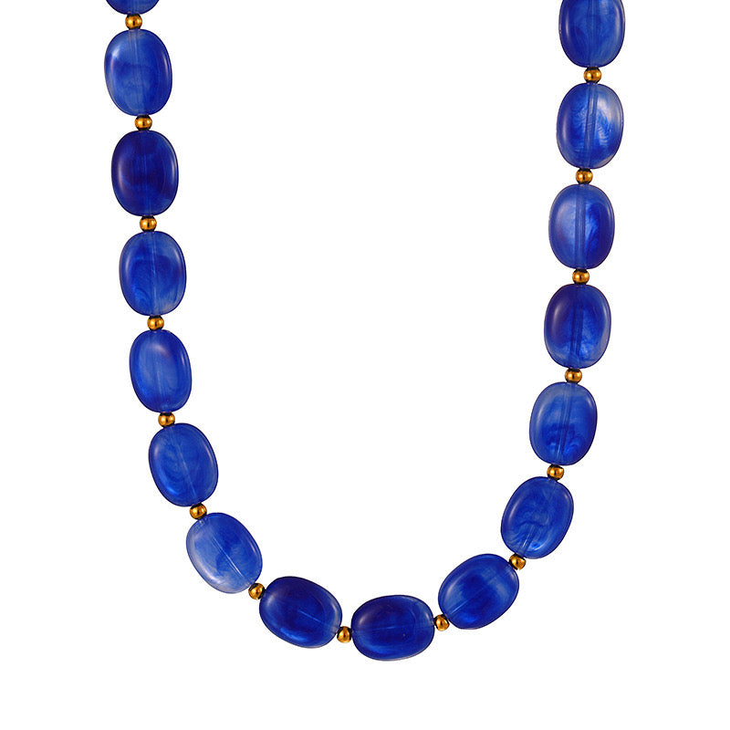 Oval Beadz Necklace with Gold Accents