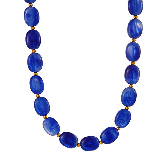 Oval Beadz Necklace with Gold Accents