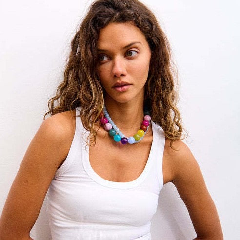 Rainbow Bubble Beadz Statement Necklace