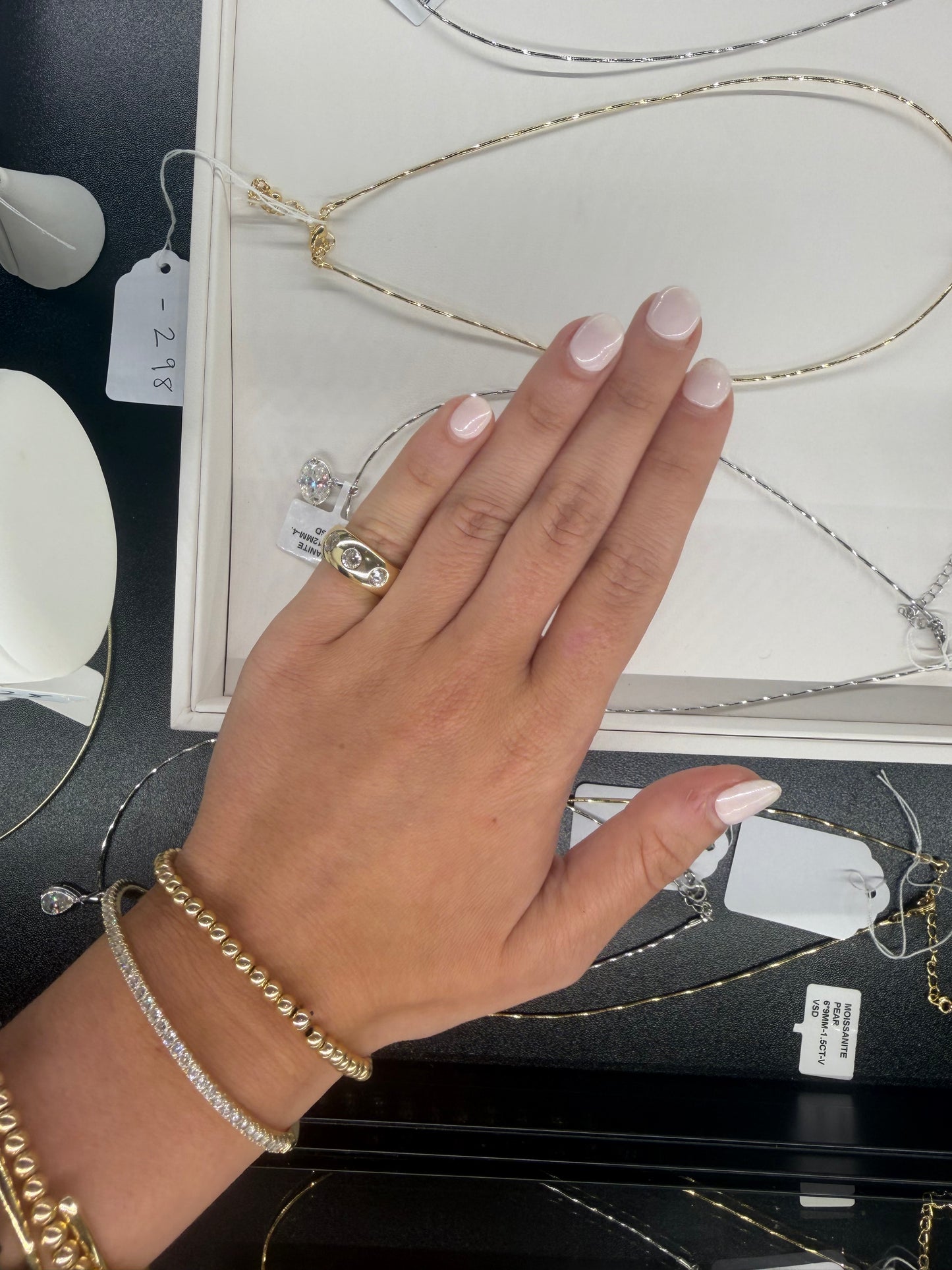 3 stone Pinky Ring