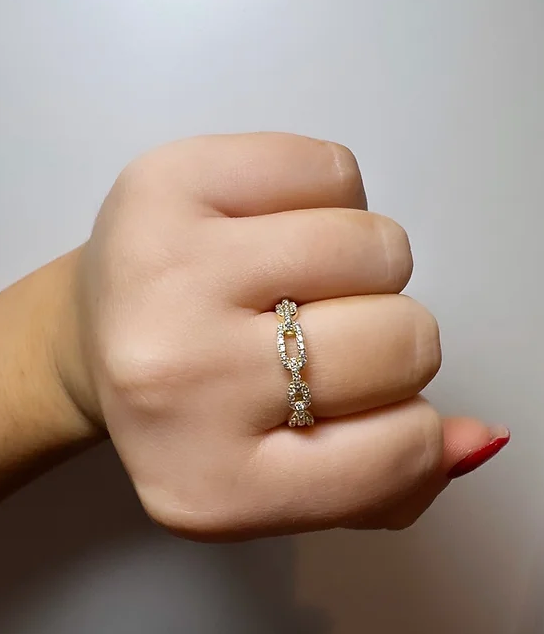 Dainty Diamond Link Ring ( Reversible )