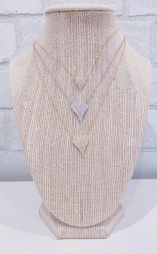 D Drop Heart Necklace